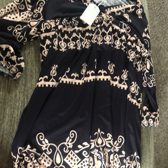 Navy and beige dress - Picture 1 of 2